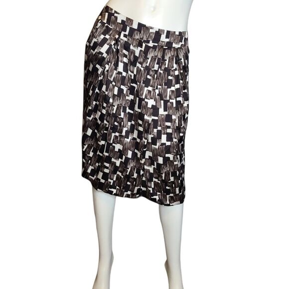 Lafayette 148 Gray Skirt Size 10 Silky Patterned Midi - Picture 1 of 7